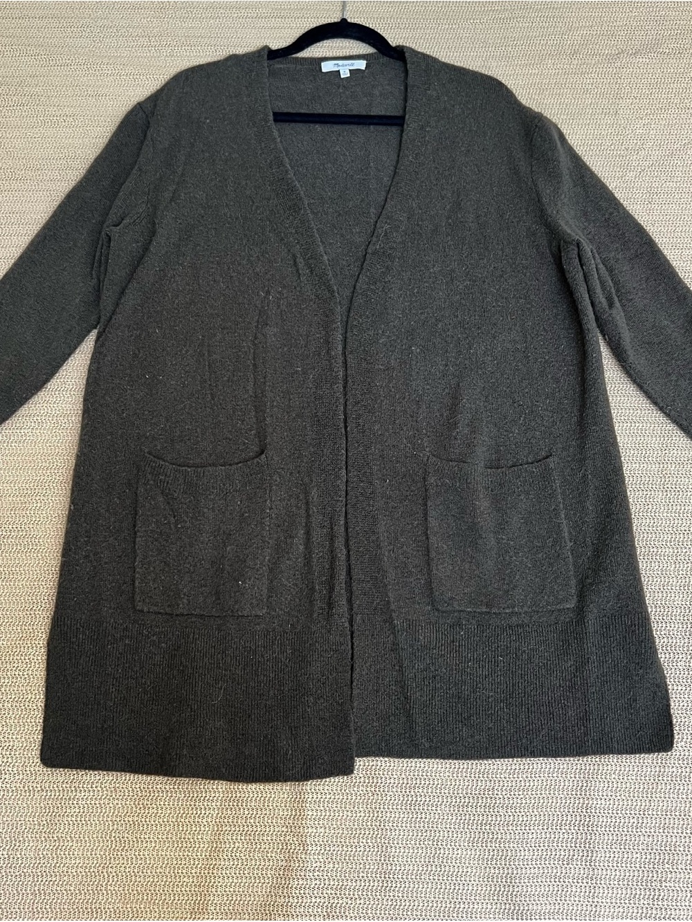 Madewell Open-Front Cardigan Sweater in Black